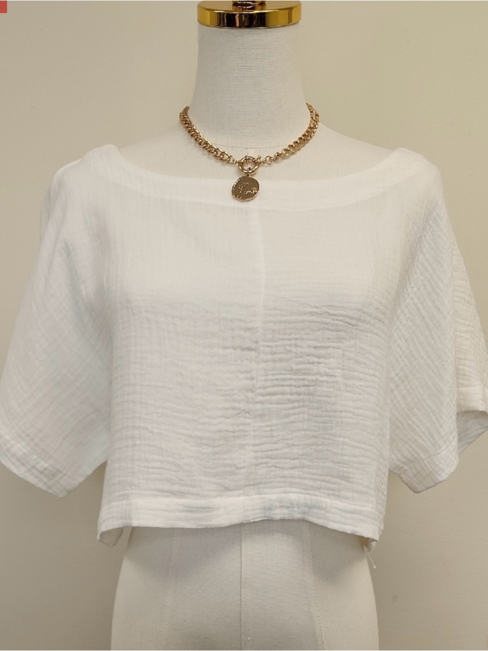 NWT Buddy Love White Gauze Crop Top - Small